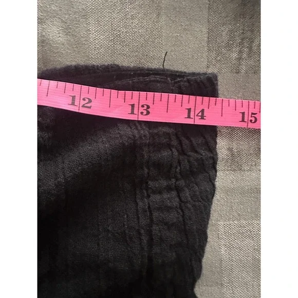 Princess Polly Top Womens US 6 Black Strapless Peplum Gauze Smocked Tie Front - Picture 10 of 12